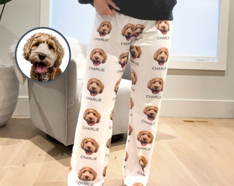 Custom Pet Pajamas Using Pet Photo + Name Personalized Dog Pajamas Custom Cat Pyjamas Dog Pjs Cat Pajamas for Women Puppy Christmas Pajamas