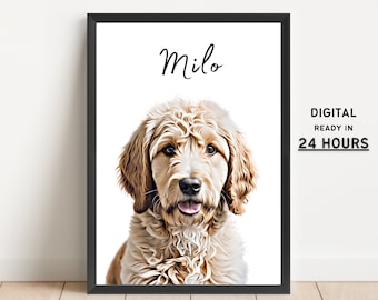 Retrato de mascota personalizado a partir de imagen Retrato de perro personalizado Retrato de mascota personalizado Regalos conmemorativos de mascotas Dibujo de gato personalizado Pinturas de gato personalizadas