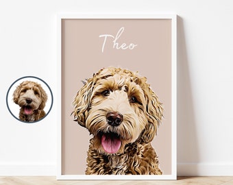 Aangepaste huisdierportretten met behulp van huisdierfoto gepersonaliseerde digitale hondenportretten Kattenportretten Aangepaste hondenportretten Aangepaste huisdierkunst Huisdiertekening