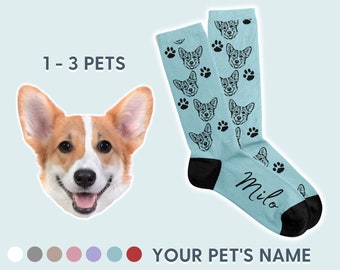 Modern Custom Pet Socks Personalized Pet Socks Custom Dog Socks Custom Cat Socks Fathers Day Gifts Cat Dad Gift Dog Dad Gifts Dog Face Socks