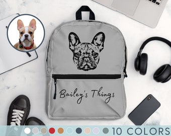 Custom Pet Backpack Using Pet Photo + Name Personalized Dog Backpack Custom Cat Backpack Dog Bags Dog Travel Bag Cat Bag Puppy Backpack