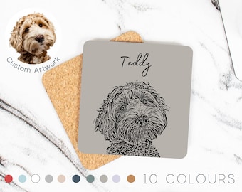 Custom Pet Coasters Using Pet Photo + Name Custom Cat Coaster Custom Dog Coaster Dachshund Coasters Gifts for Dog Lovers Dog Dad Mom Gifts