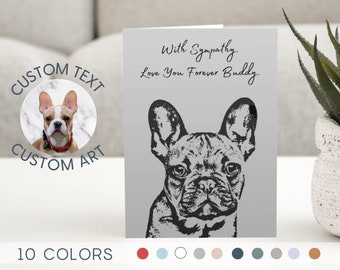 Tarjeta personalizada de simpatía de mascotas usando retrato de mascota + mensaje Tarjeta personalizada de simpatía de perro Tarjeta conmemorativa de gato Tarjeta de pérdida de mascotas Regalos de duelo de mascotas