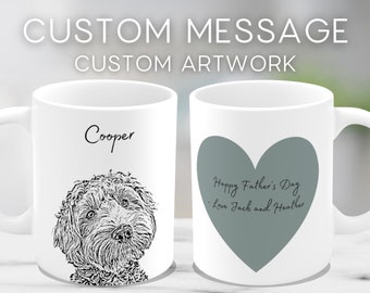 Custom Pet Mug Using Pet Photo + Name + Message | Custom Cat Dog Mug Dog Coffee Cup Personalized Pet Mugs Dog Mom Mug Dog Cat Dad Gifts