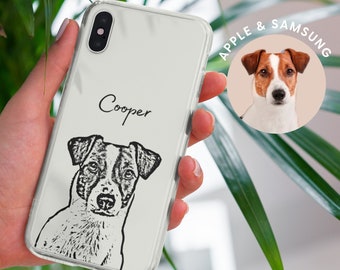 Custom Clear Pet Phone Case Using Pet Photo + Name Custom Dog Phone Case Custom Cat Phone Case Personalized Phone Case Cat iPhone Case
