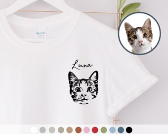 Custom Pet Shirt Pet Photo + Name Custom Dog Shirt Personalized Dog Shirt Custom Dog T Shirts for Humans Custom Cat Shirt T-Shirts