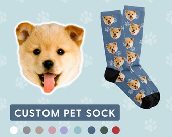 Custom Pet Photo Socks Personalized Pet Socks Custom Dog Socks Custom Cat Socks Fathers Day Gifts Cat Dad Gift Dog Dad Gifts Dog Face Socks