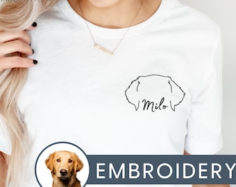 Custom Embroidered Pet Shirt Pet Ears + Name Custom Dog Shirt Personalized Dog Shirt Custom Dog T Shirts Custom Cat Shirt T-Shirts
