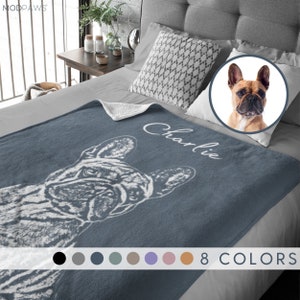 Custom Pet Portrait Blanket Using Pet Photo + Name Custom Dog Blanket Personalized Dog Blankets Cat Picture Blanket Pet Blanket Dog Dad Gift