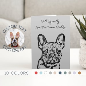 Tarjeta personalizada de simpatía de mascotas usando retrato de mascota + mensaje Tarjeta personalizada de simpatía de perro Tarjeta conmemorativa de gato Tarjeta de pérdida de mascotas Regalos de duelo de mascotas
