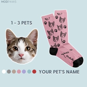 Custom Pet Socks Using Pet Photo + Name Custom Cat Socks Dog Face Socks Personalized Cat Socks Dog Personalized Socks Custom Dog Socks