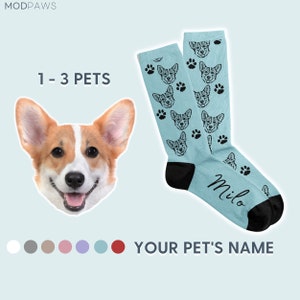 Modern Custom Pet Socks Personalized Pet Socks Custom Dog Socks Custom Cat Socks Fathers Day Gifts Cat Dad Gift Dog Dad Gifts Dog Face Socks