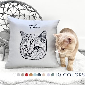 Custom Pet Pillow Using Pet Photo + Name Custom Cat Dog Pillow Personalized Cat Pillows Cases Cat Picture Pillow Pet Picture Pillow