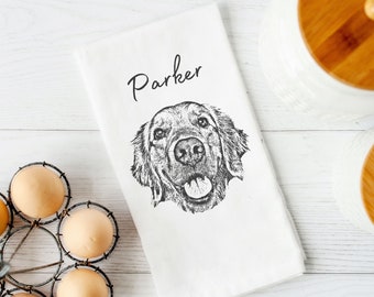 Custom Pet Tea Towel Using Pet Photo + Pet Name Personalized Cat Kitchen Towels Custom Dog Dish Towels Custom Dog Towel Custom Cat Towel