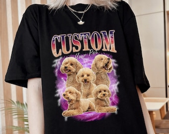 Custom Comfort Colors Vintage Pet TShirt Pet Photo + Name Custom Dog Shirt Personalized Shirt Custom T Shirts for Humans Cat Shirt 90's Tee