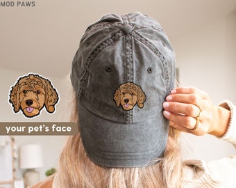 Custom EMBROIDERED Pet Hat Using Pet Photo Personalized Dog Hat Custom Cat Hat Custom Pet Cap Dog Hat Custom Dog Baseball Cap Dog Mom Hat