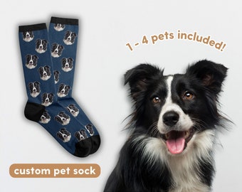 Calcetines personalizados con fotos de mascotas Calcetines personalizados para mascotas Calcetines personalizados para perros Calcetines personalizados para gatos Regalos del Día del Padre Regalo de papá gato Regalos de papá para perros Calcetines con cara de perro