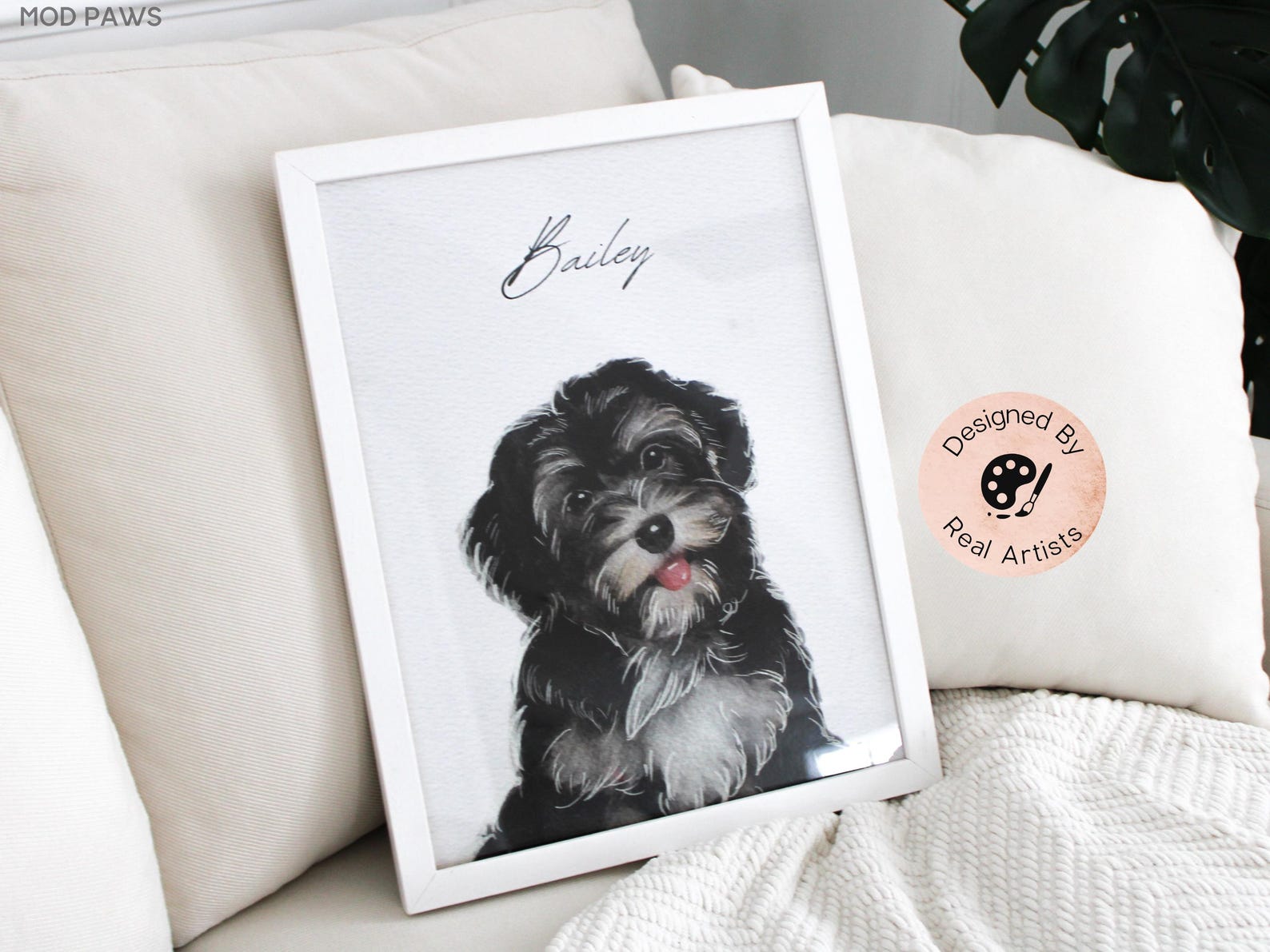 Custom Watercolor Portraits Using Pet Photo Personalized Digital Dog ...
