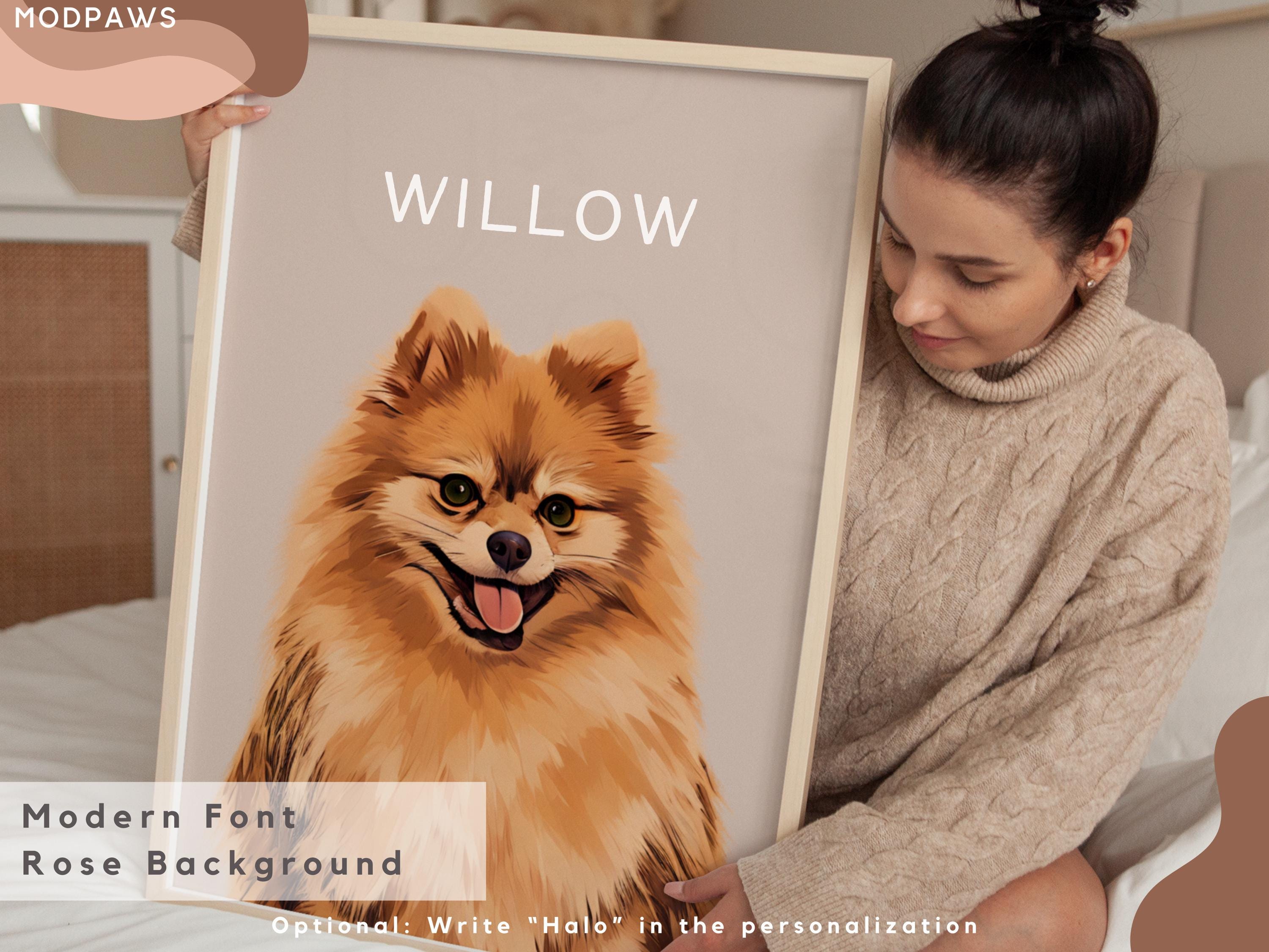 Custom Pet Portraits Using Pet Photo Personalized Digital Dog Portraits ...