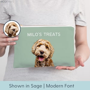 Sac à friandises personnalisé avec photo d'animal de compagnie Pochette à friandises pour chien personnalisée Pochette à friandises pour dressage de chien Sac à friandises pour chien Pochette pour dressage de chien