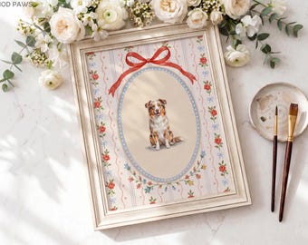 Personalized Dog Floral Sketch Painting Custom Watercolor Pet Portrait Meaningful Cat Memorial Keepsake
