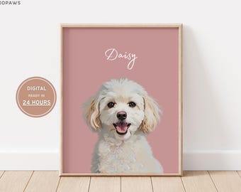 Custom Pet Portrait From Picture Custom Dog Portrait Custom Pet Portrait Pet Memorial Gifts Custom Cat Drawing Custom Cat Paintings