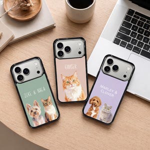 Custom Pet Phone Case Using Pet Photo + Name Custom Dog Phone Case Custom Cat Phone Case Personalized Phone Case Cat iPhone Case image 3