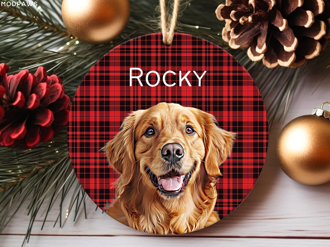 Personalized Pet Ornament Using Pet's Photo + Name - Custom Ornament ...