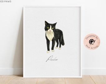 Custom Watercolor Cat Portraits Using Pet Photo Personalized Dog Painting Cat Portraits Pet Memorial Gifts Custom Pet Memorial Art Pet Gift