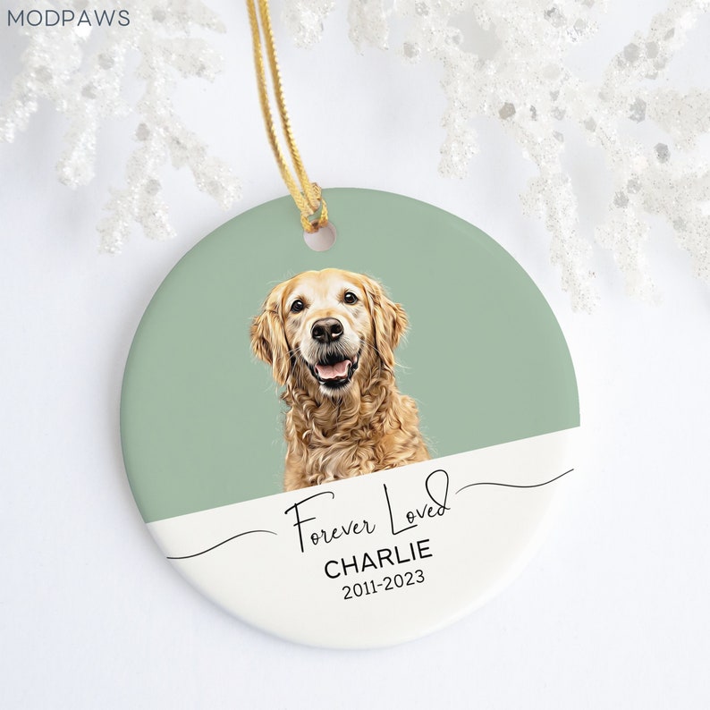 Personalized Pet Memorial Watercolor Ornament Using Pet's Photo + Name ...