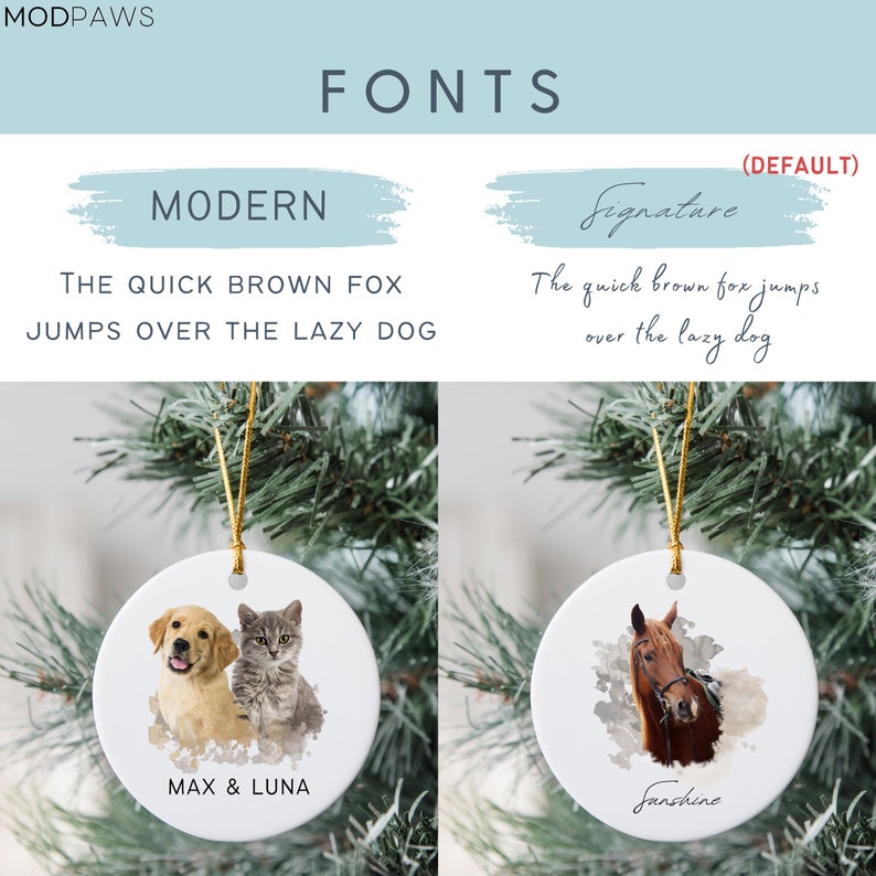 Personalized Pet Watercolor Ornament - Thumbnail 3