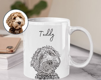 Aangepaste huisdiermok met behulp van huisdierfoto + naam Aangepaste hondenmok Hond koffiekopje Gepersonaliseerde huisdiermokken Hond moedermok Gepersonaliseerde kat vader mok Nieuwe hondenmok