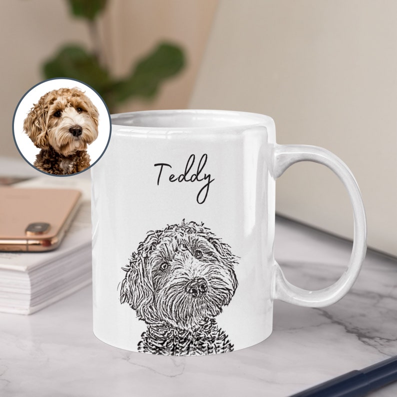 Custom Pet Mug Using Pet Photo Name Custom Dog Mug Dog Coffee Cup Personalized Pet Mugs Dog Mom Mug Personalized Cat Dad Mug New Dog Mug image 1