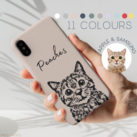 Custom Cat Phone Case Using Pet Photo Name Custom Dog Phone Etsy