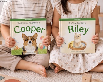 Custom Pet Picture Photo Book Personalized Kids Story Cat Dog Gift Baby Shower Present