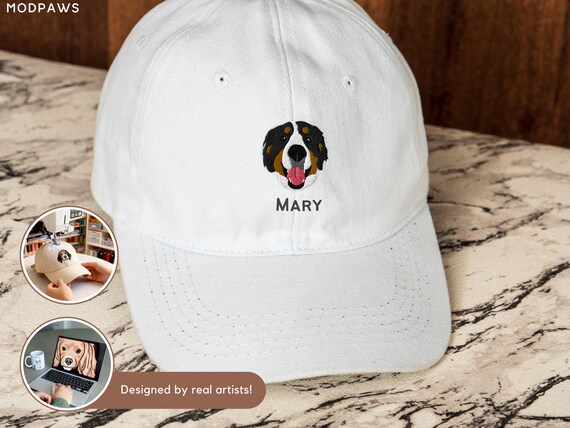 Custom Embroidered Pet Hat - Personalized Dog Or Cat Photo On Baseball Cap, Adjustable, Gift For Pet Lovers - View #11