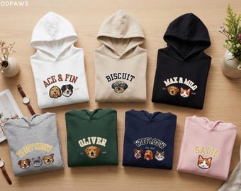 Custom Dog Varsity Embroidered Hoodie with Sleeve Embroidery – Personalized Pet and Cat Hooded Sweatshirt
