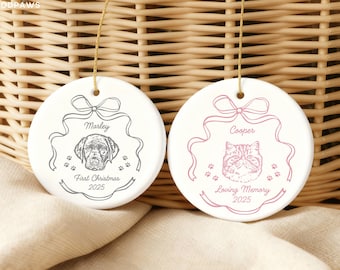 Personalized Cat or Dog Ornament Using Pet's Photo + Name - Custom Ornament Christmas Dog Ornament Personalized Dog Ornament Custom Dog