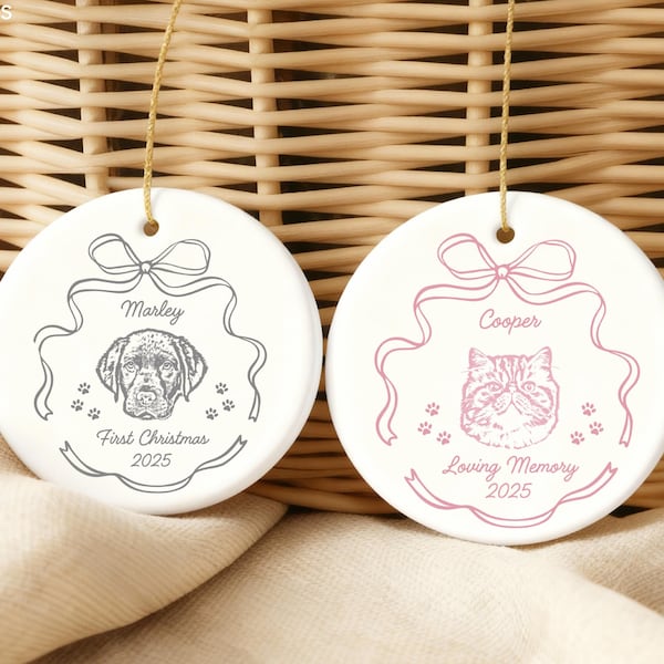 Adorno personalizado para gato o perro con foto y nombre de tu mascota - Adorno navideño personalizado para perro