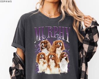 Custom Comfort Colors Vintage Pet TShirt Pet Photo + Name Custom Dog Shirt Personalized Shirt Custom T Shirts for Humans Cat Shirt 90's Tee