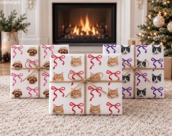Personalisierte Geschenkpapier-Vorlagen für Katzen, Hunde und Haustiere – auch für Weihnachten und Geburtstage.