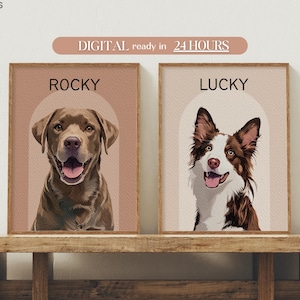 Custom Pet Portraits Using Pet Photo Personalized Digital Dog Drawing Portraits Cat Portraits Custom Dog Portraits Custom Pet Art Pet