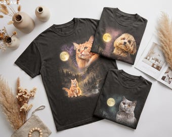 Custom Comfort Colors Pet Photo Shirt Personalized Pet Moon Shirt Custom Dog Bootleg Shirt Custom Cat Shirt Pet Moon Tee Funny Pet Gift