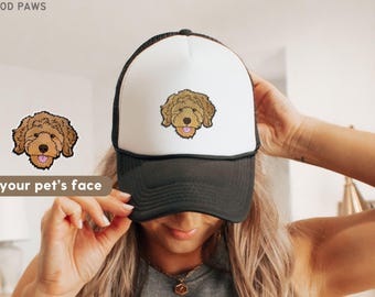 Custom EMBROIDERED Pet Hat Using Pet Photo Personalized Dog Hat Custom Cat Hat Trucker Pet Cap Dog Hat Custom Dog Baseball Cap Dog Mom Hat