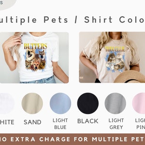 Custom Vintage Pet Shirt Pet Photo Name Custom Dog Shirt Personalized Dog Shirt Custom Dog T Shirts for Humans Custom Cat Shirt 90's Tee zdjęcie 3