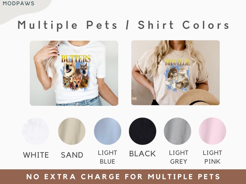 Custom Vintage Pet Shirt Pet Photo Name Custom Dog Shirt Personalized Dog Shirt Custom Dog T Shirts for Humans Custom Cat Shirt 90's Tee zdjęcie 3