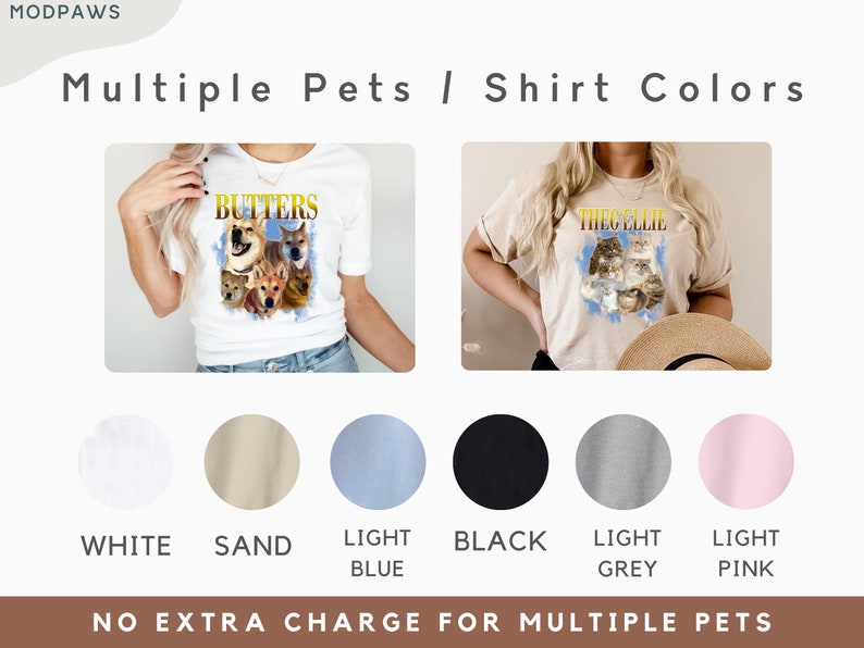 T-shirt vintage personnalisé pour animal de compagnie Photo d'animal de compagnie nom T-shirt pour chien personnalisé T-shirt pour chien personnalisé T-shirts pour chiens personnalisés pour humains T-shirt chat personnalisé T-shirt des années 90 image 3