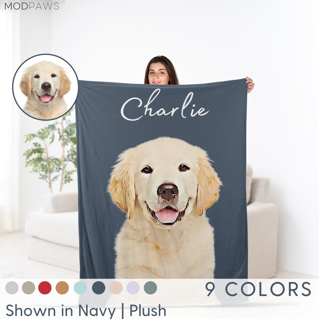 Custom Pet Blanket Using Pet Photo Name Custom Dog Blanket - Etsy
