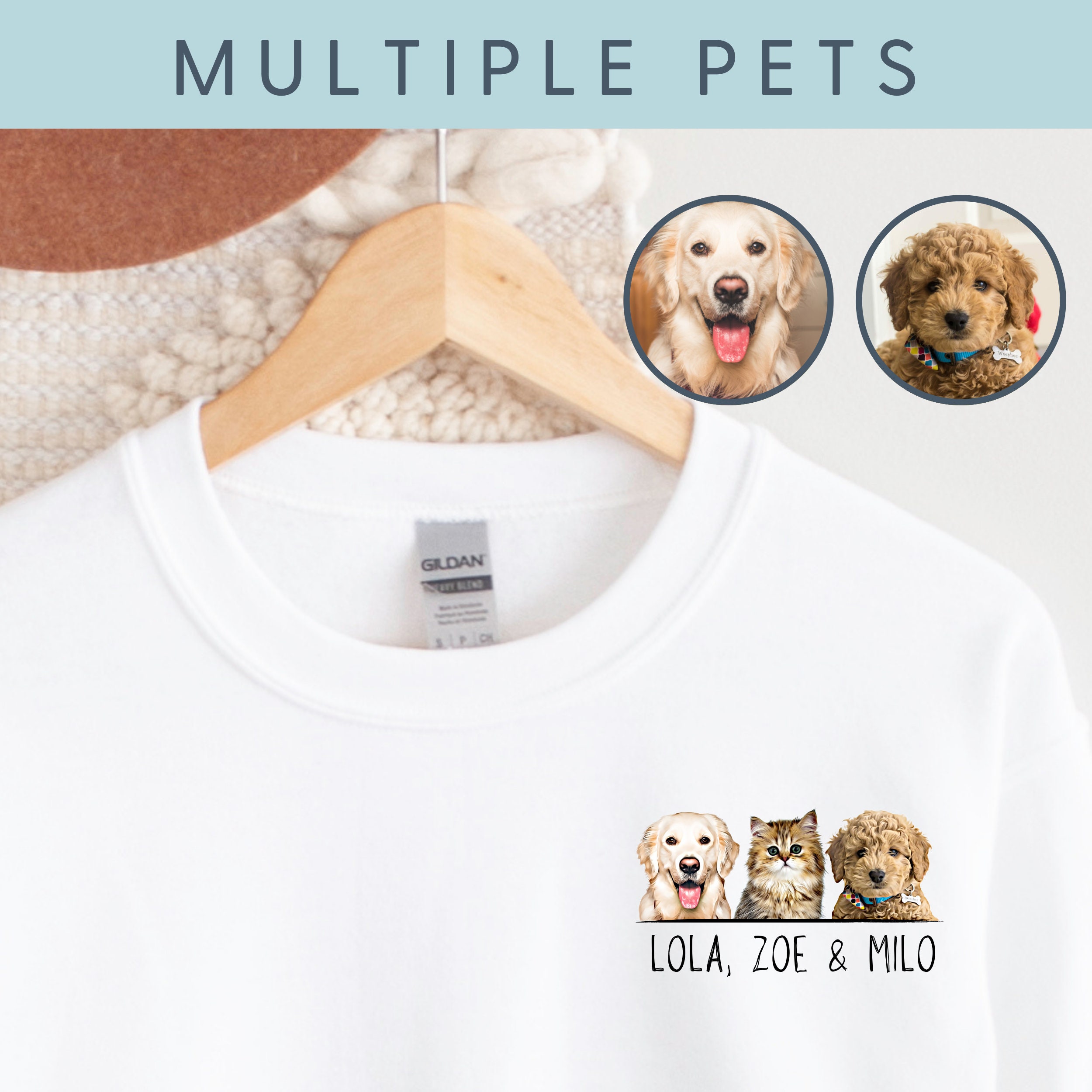 Custom Pet Shirt Pet Photo + Name Custom Dog Shirt