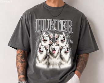 Custom Comfort Colors Vintage Bootleg Dog Shirt Personalized Cat Photo Graphic Tee Gift New Launch Sale